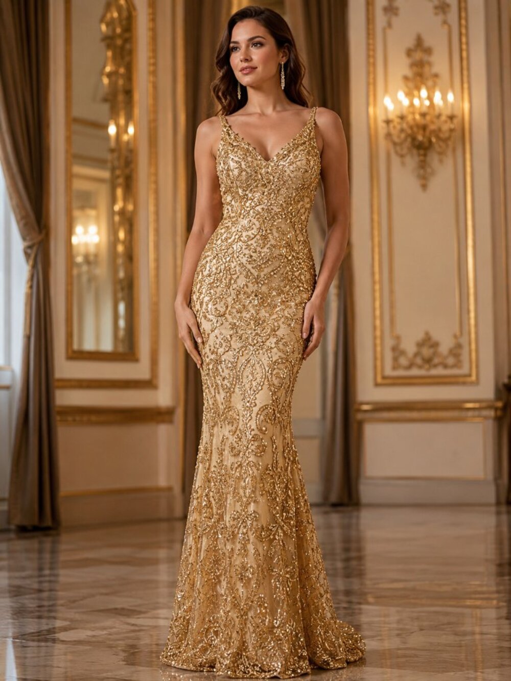 Ladivine by Cinderella Divine Women’s Gold Dress Size 2